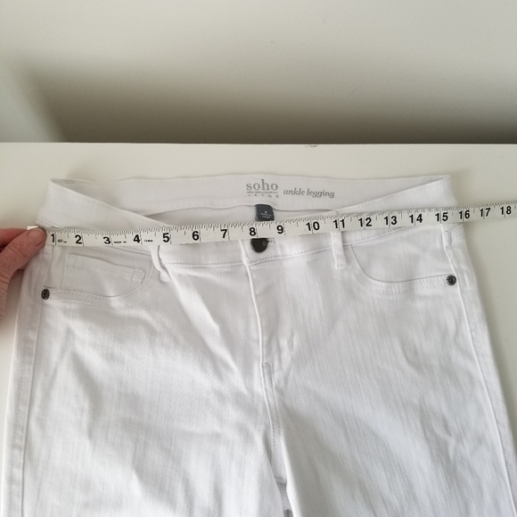 New York & Co. Soho Jeans White Ankle Leggings, Size 8 - Picture 4 of 10